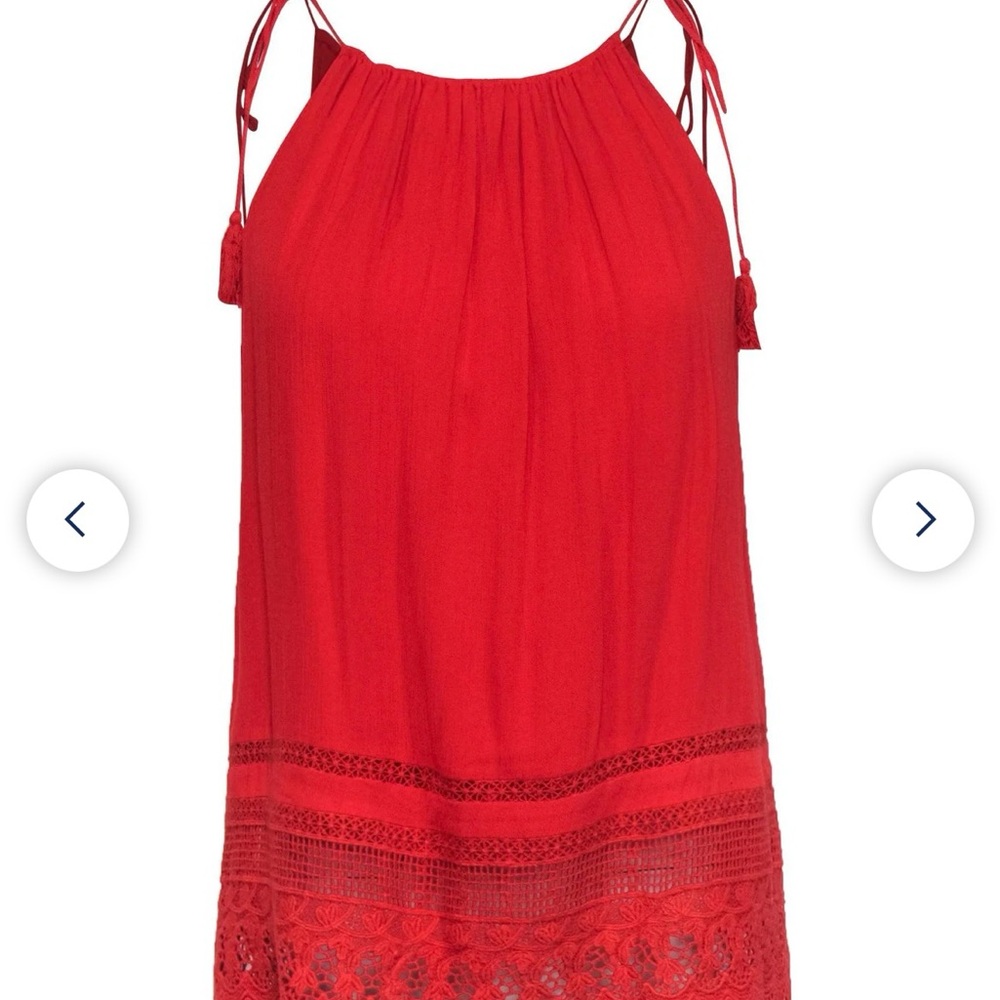 Alice and Olivia Tie Shoulder Orange Tank
